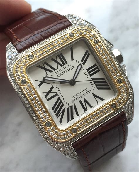 cartier santos women& 39|cartier santos 100 xl diamond.